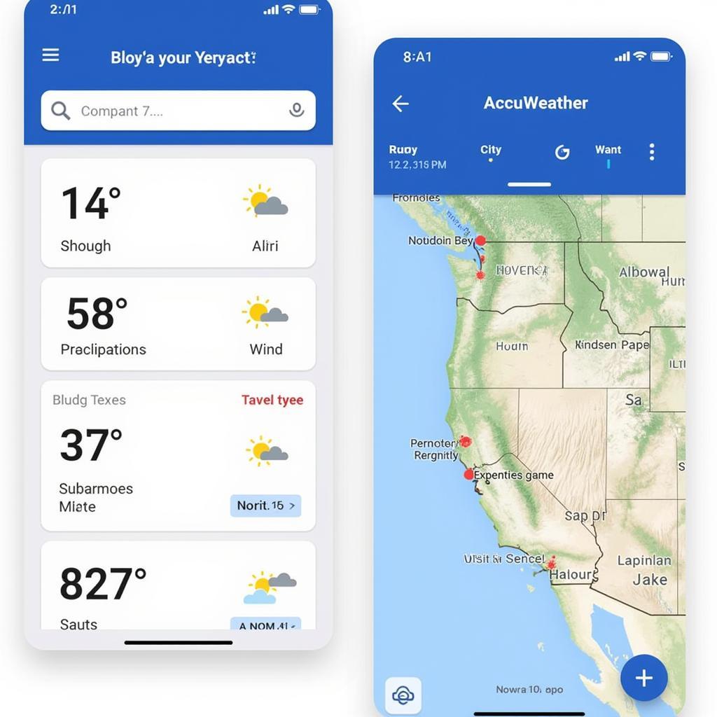 Ứng dụng AccuWeather hiển thị dự báo thời tiết