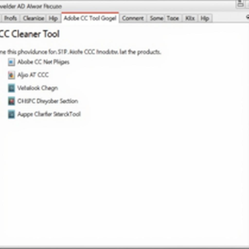 Giao diện Adobe CC Cleaner Tool