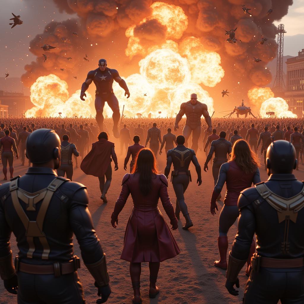 Cảnh chiến đấu trong Avengers: Endgame