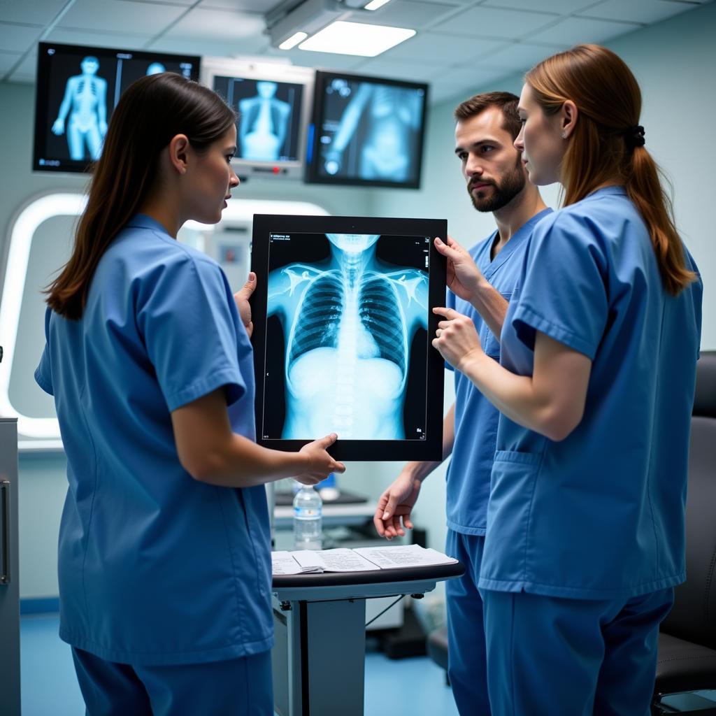 Doctors and nurses in a hospital setting