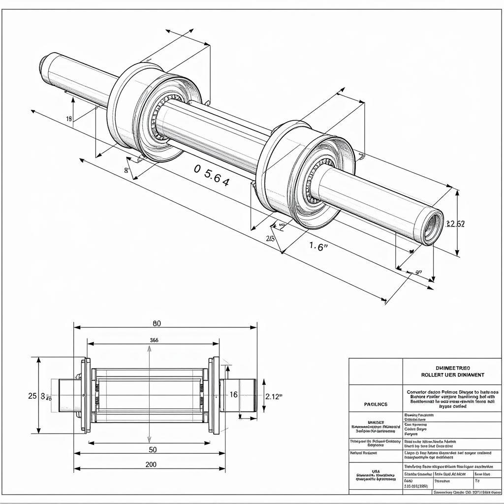 Bản vẽ chi tiết con lăn băng tải