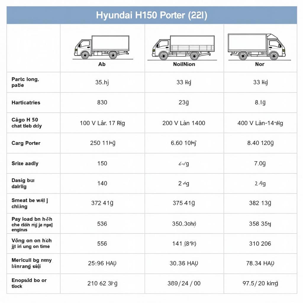 Bảng giá xe tải Hyundai H150 Porter