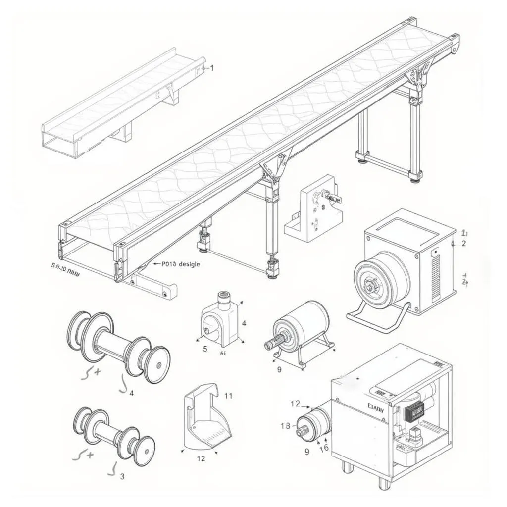 Bản vẽ chi tiết băng tải PVC