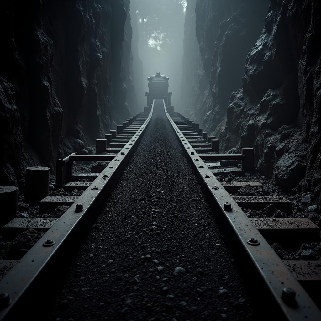 Conveyor belt in a coal mine