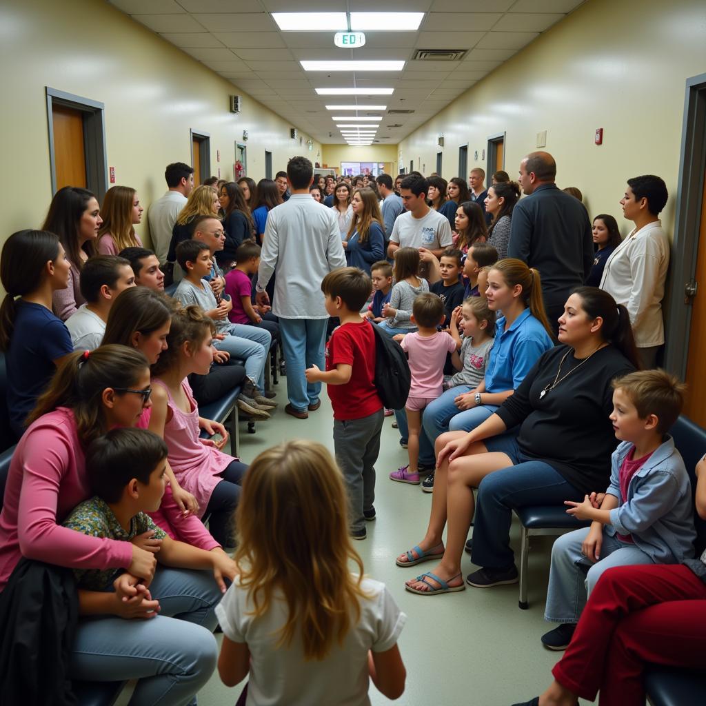 Overcrowded pediatric hospital