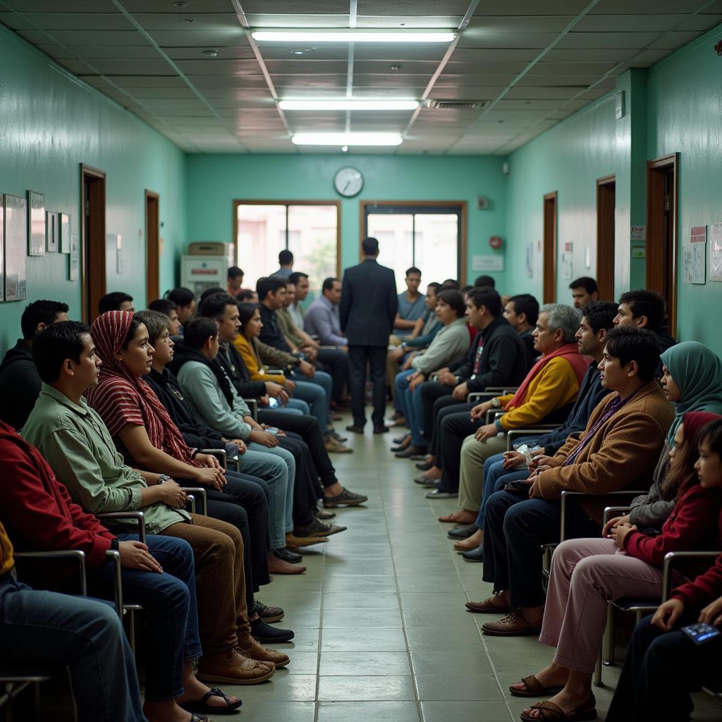 Crowded eye hospital in the city