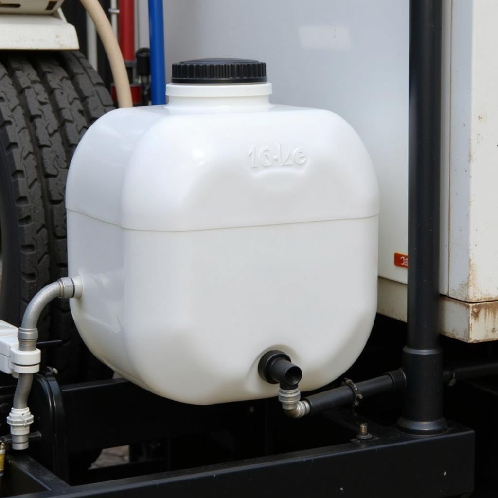 Water tank mounted on a truck