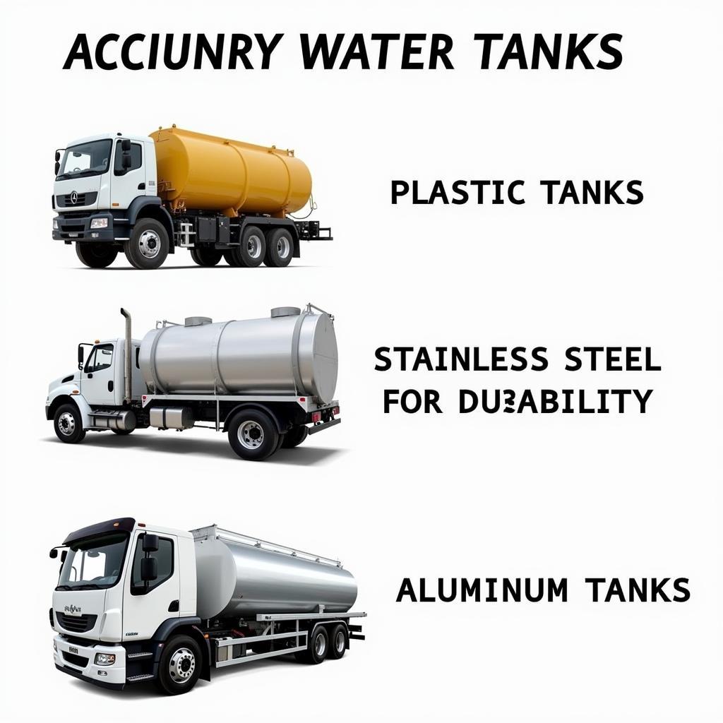 Different types of auxiliary water tanks