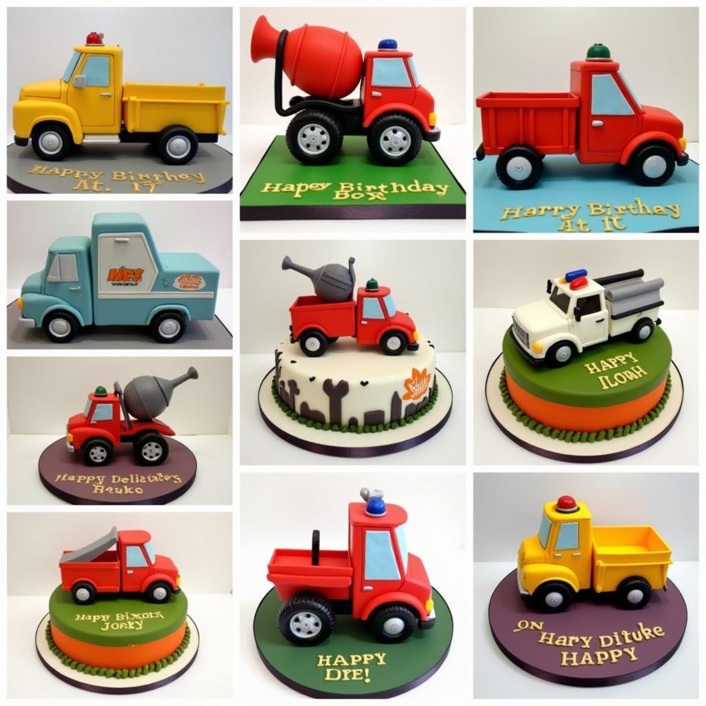 Different truck cake designs