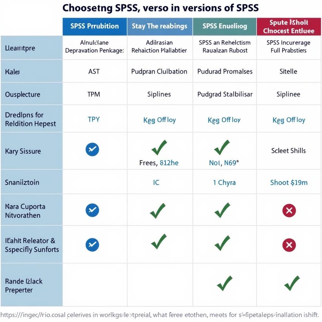 Các phiên bản SPSS khác nhau