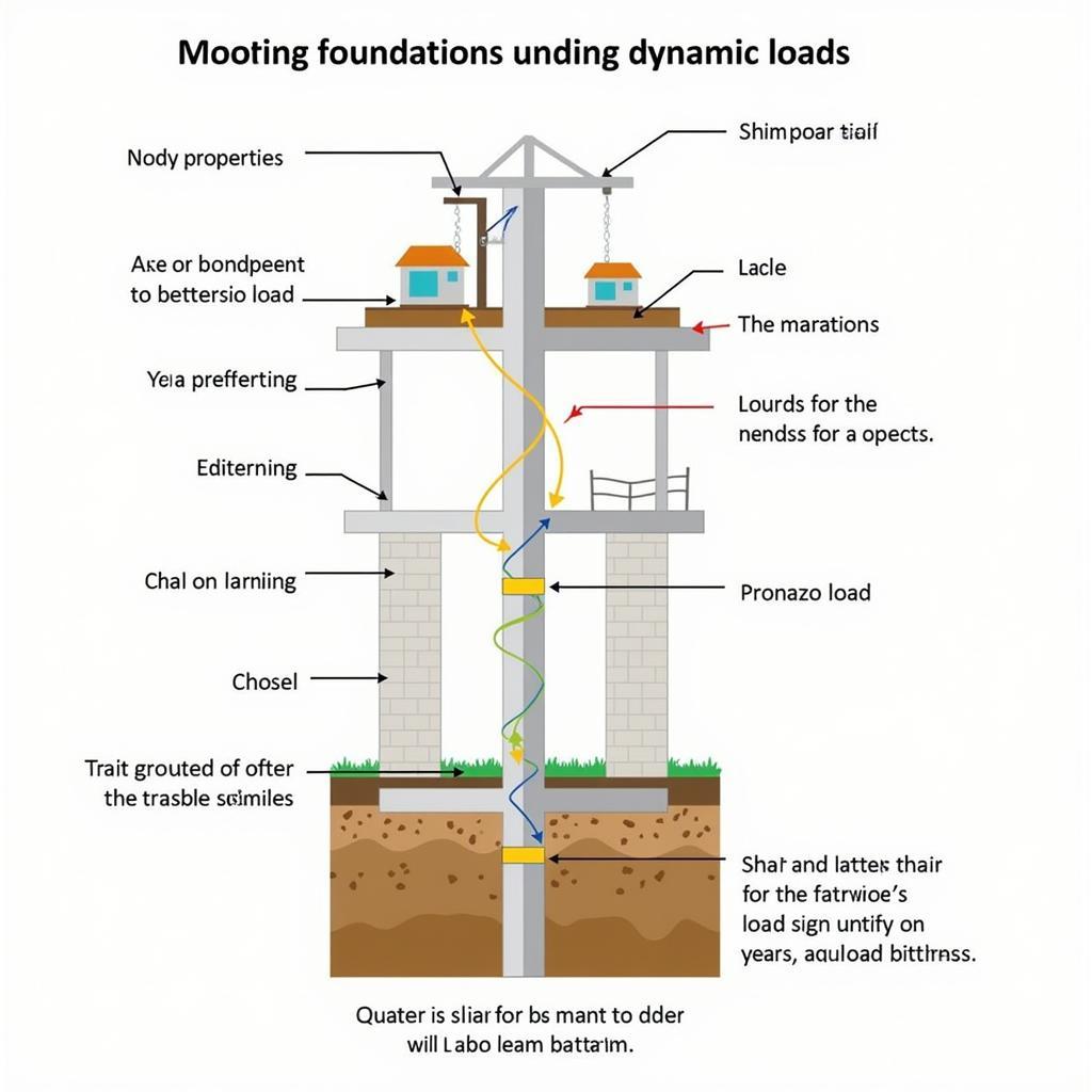 Minh họa các yếu tố ảnh hưởng đến móng khi chịu tải trọng động