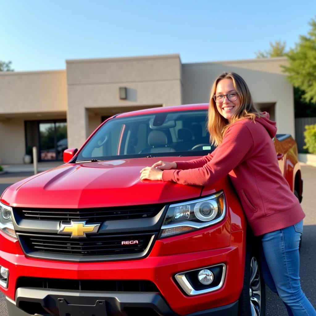 Chevrolet Colorado đỏ cảm nhận