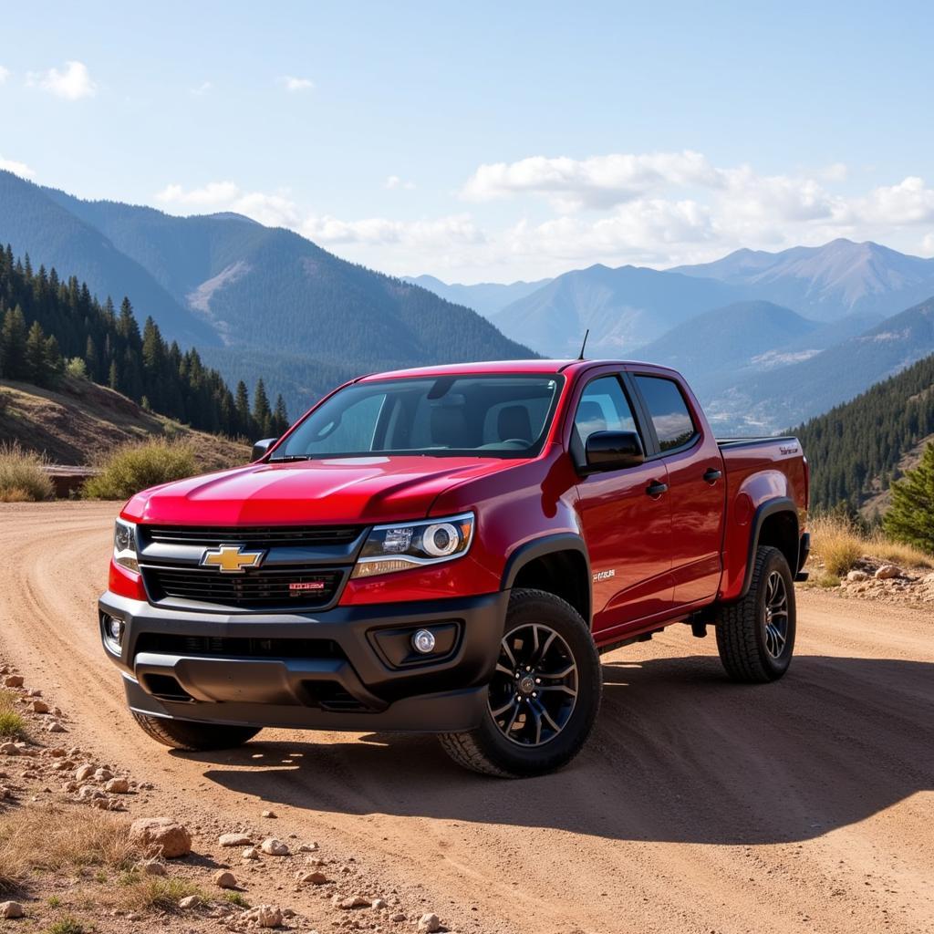 Chevrolet Colorado đỏ ngoại hình