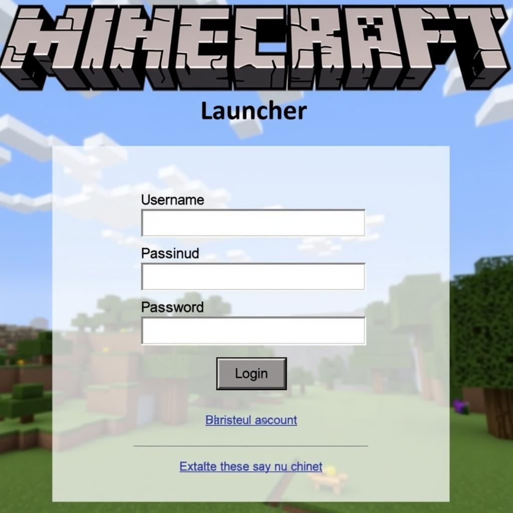 Đăng nhập Minecraft