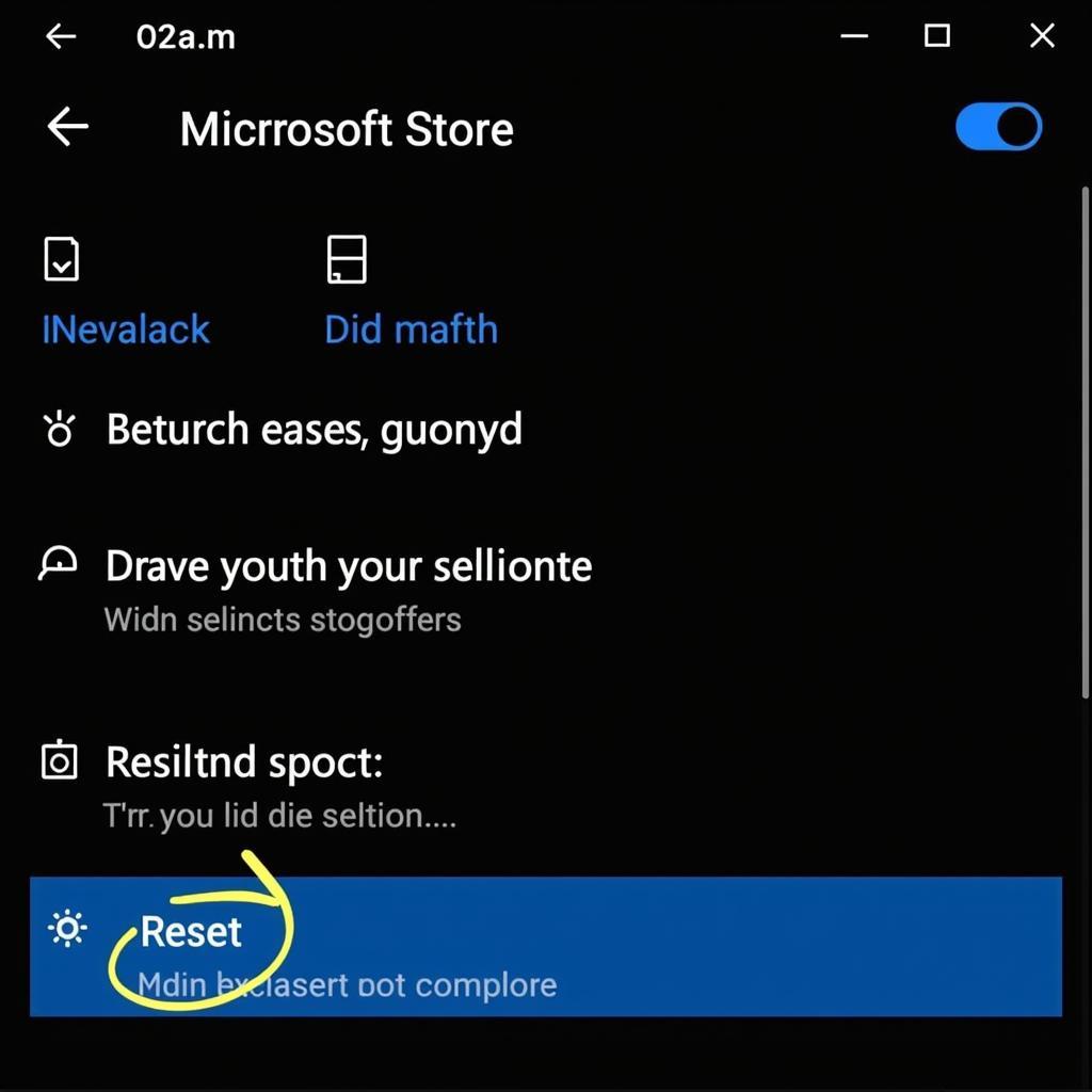 Đặt lại Microsoft Store