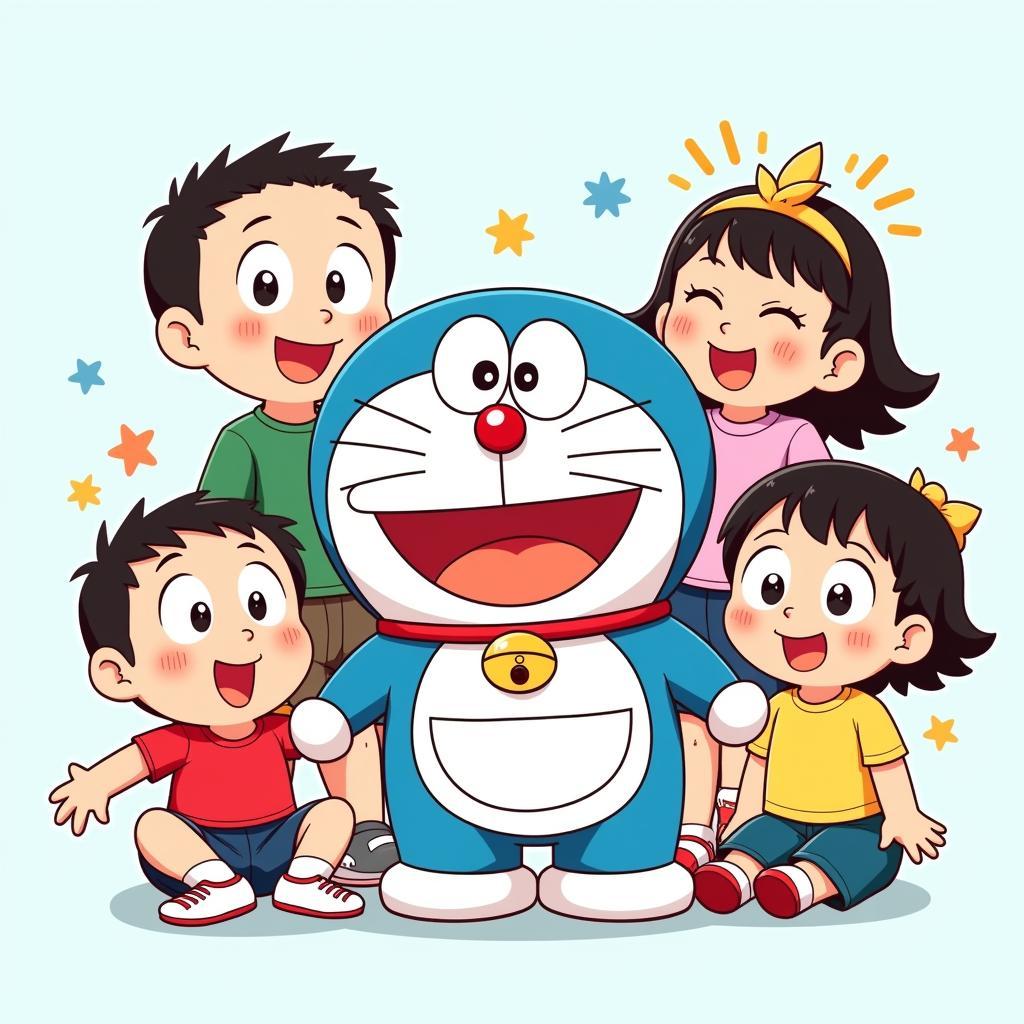 Nhóm bạn Doremon: Nobita, Xuka, Chaien, Suneo