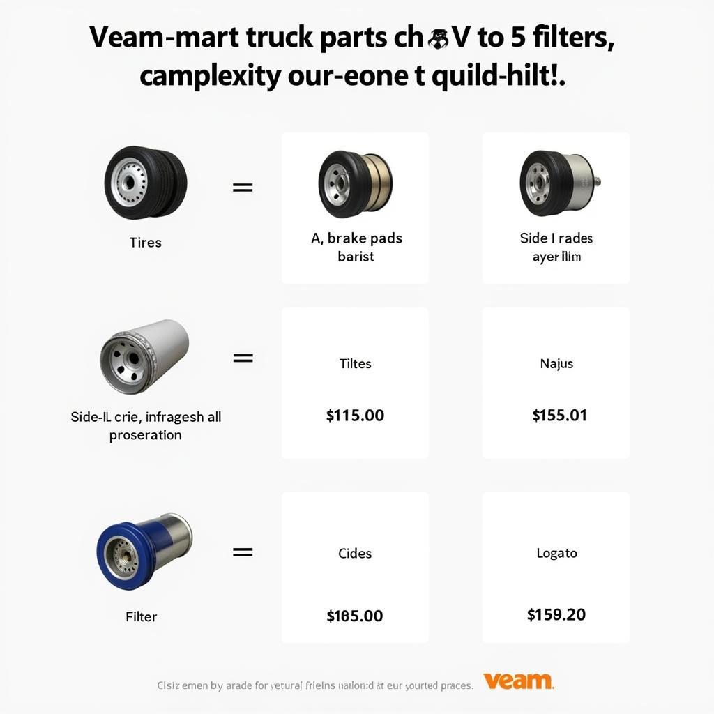 Giá phụ tùng xe tải Veam thay đổi theo loại phụ tùng