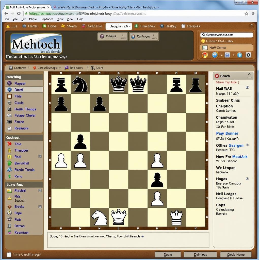 Online chess game interface