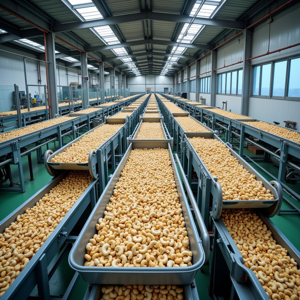 Conveyor System in Cashew Processing Factory