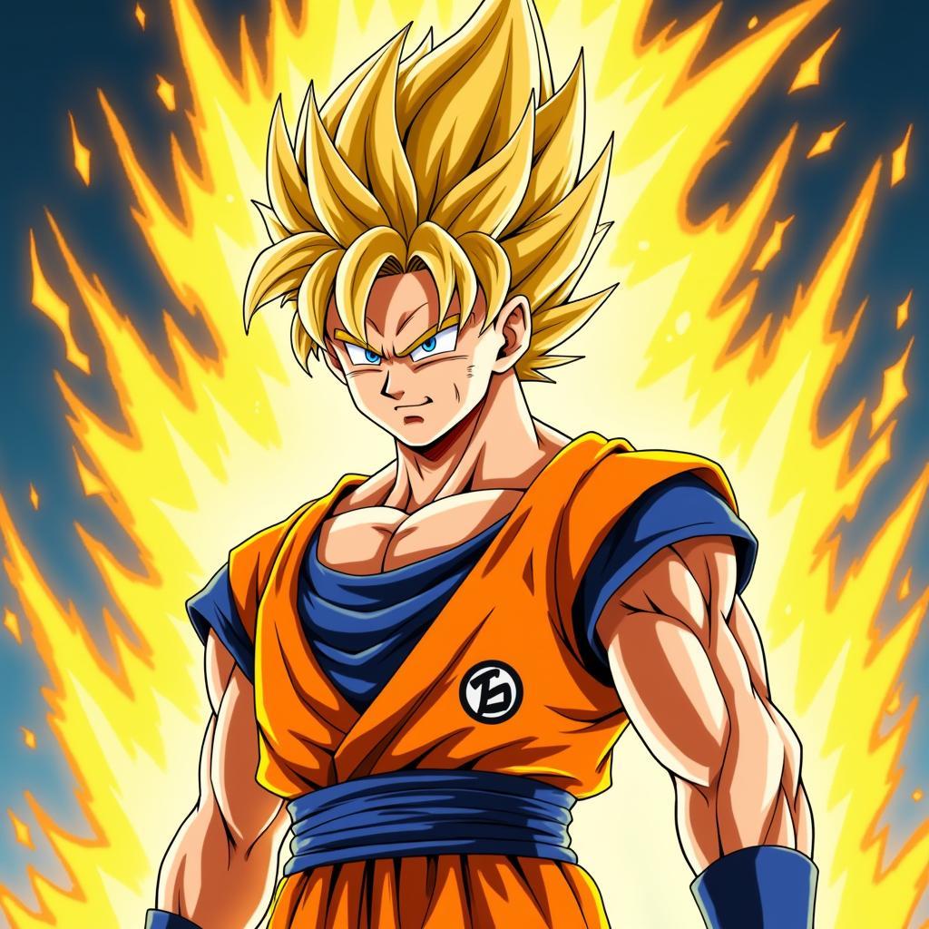 Hình nền Songoku Super Saiyan biến hình cực ngầu