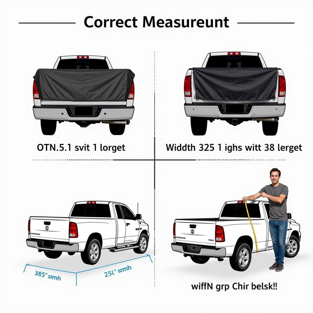 Kích thước bạt che mưa cho xe bán tải