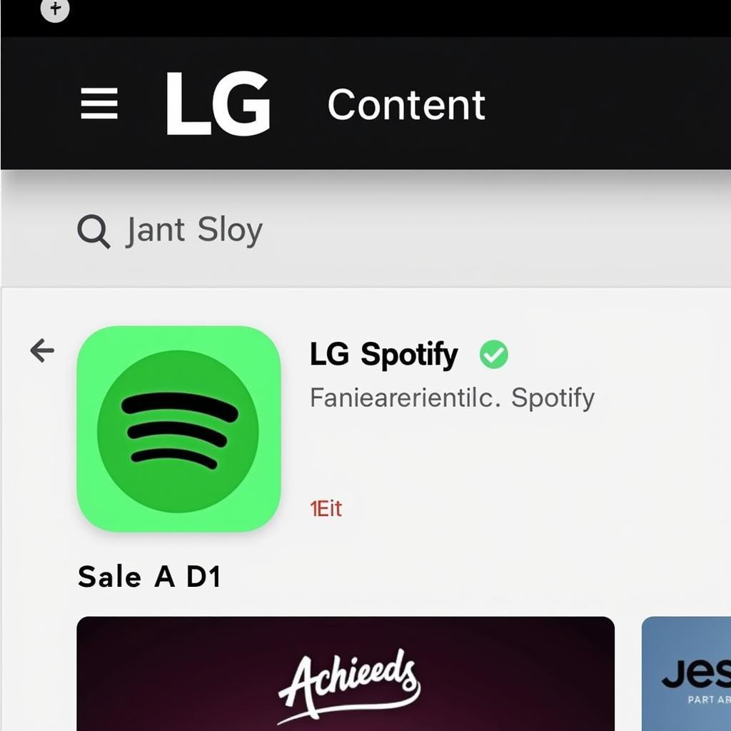 Tìm kiếm Spotify trên LG Content Store