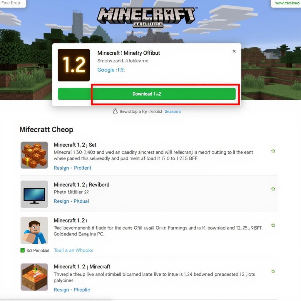 Minecraft 1.2 Download Page