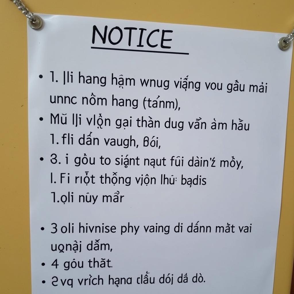 Nội quy ký túc xá Cao đẳng Giao thông Vận tải được niêm yết rõ ràng, minh bạch.