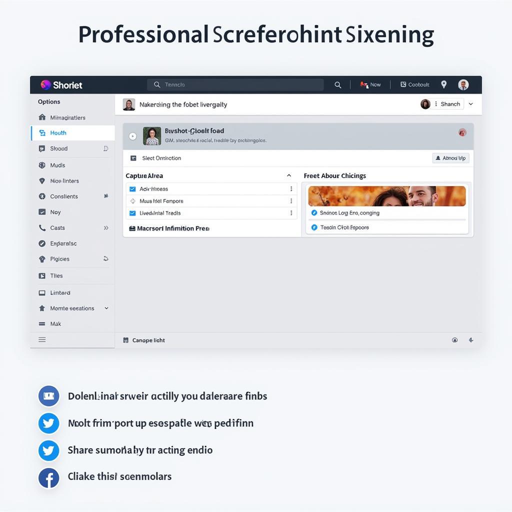 Professional screenshot software interface with various features