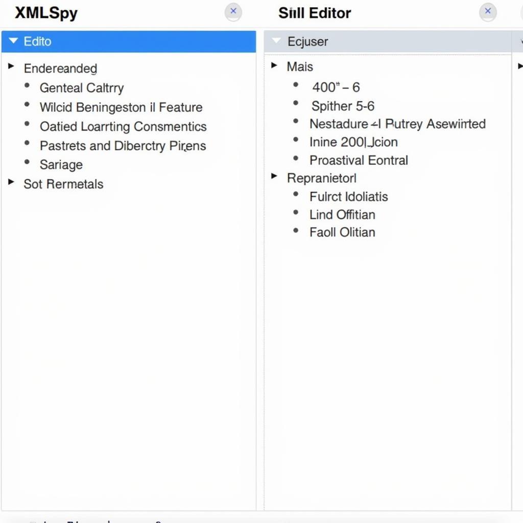 Giao diện XMLSpy và Oxygen XML Editor