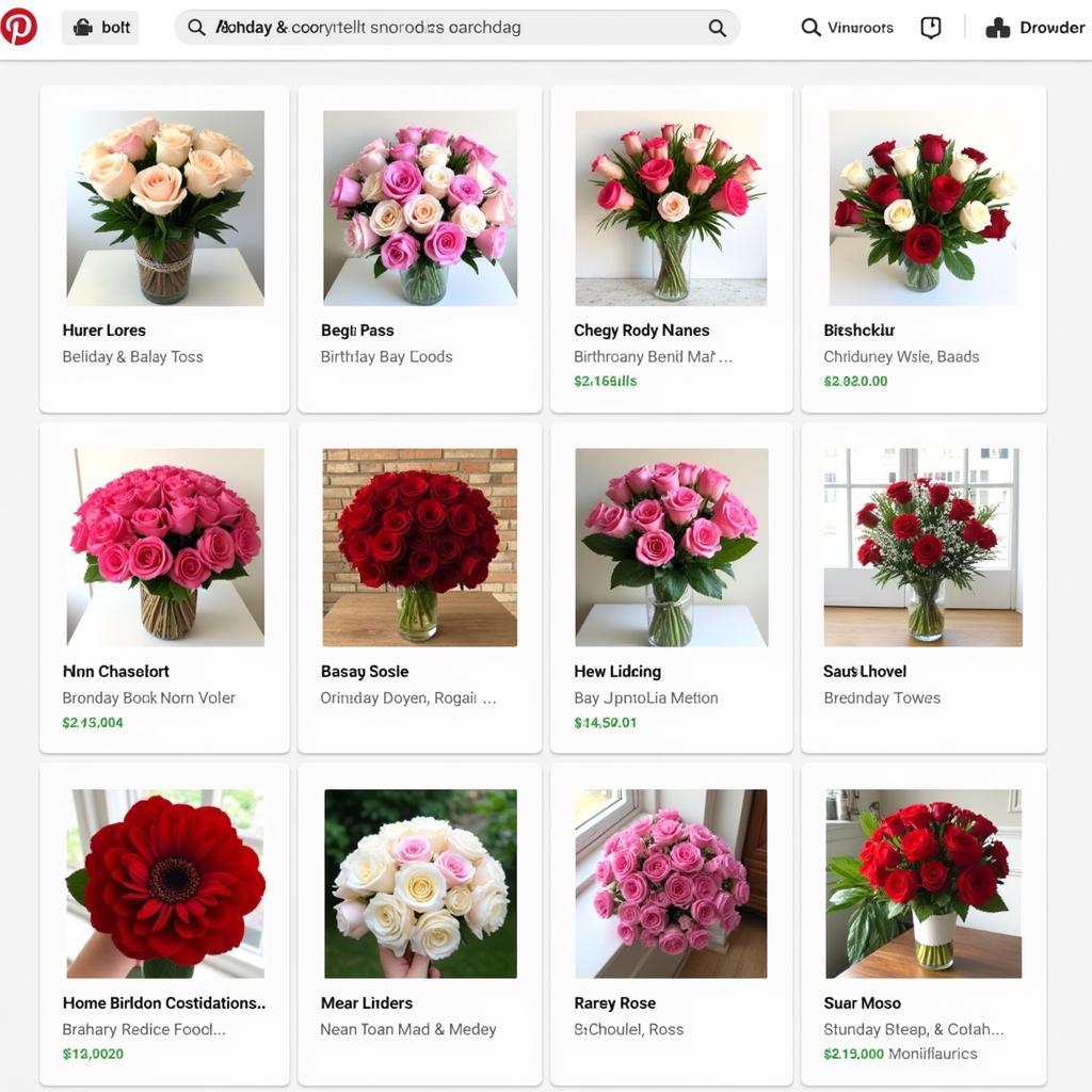 Pinterest hoa hồng sinh nhật