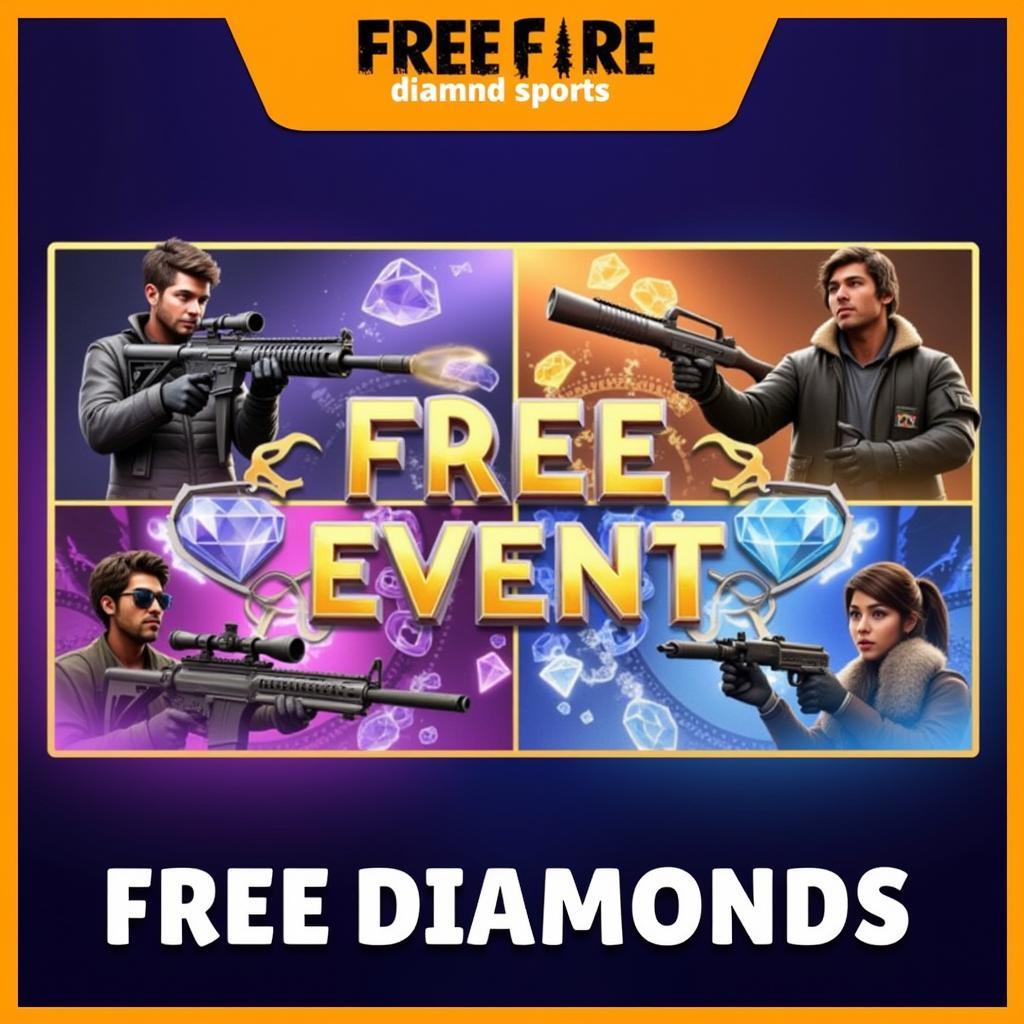 Banner sự kiện Free Fire với phần thưởng kim cương miễn phí