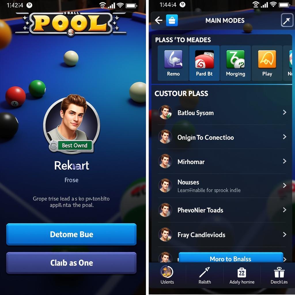 Giao diện game 8 Ball Pool