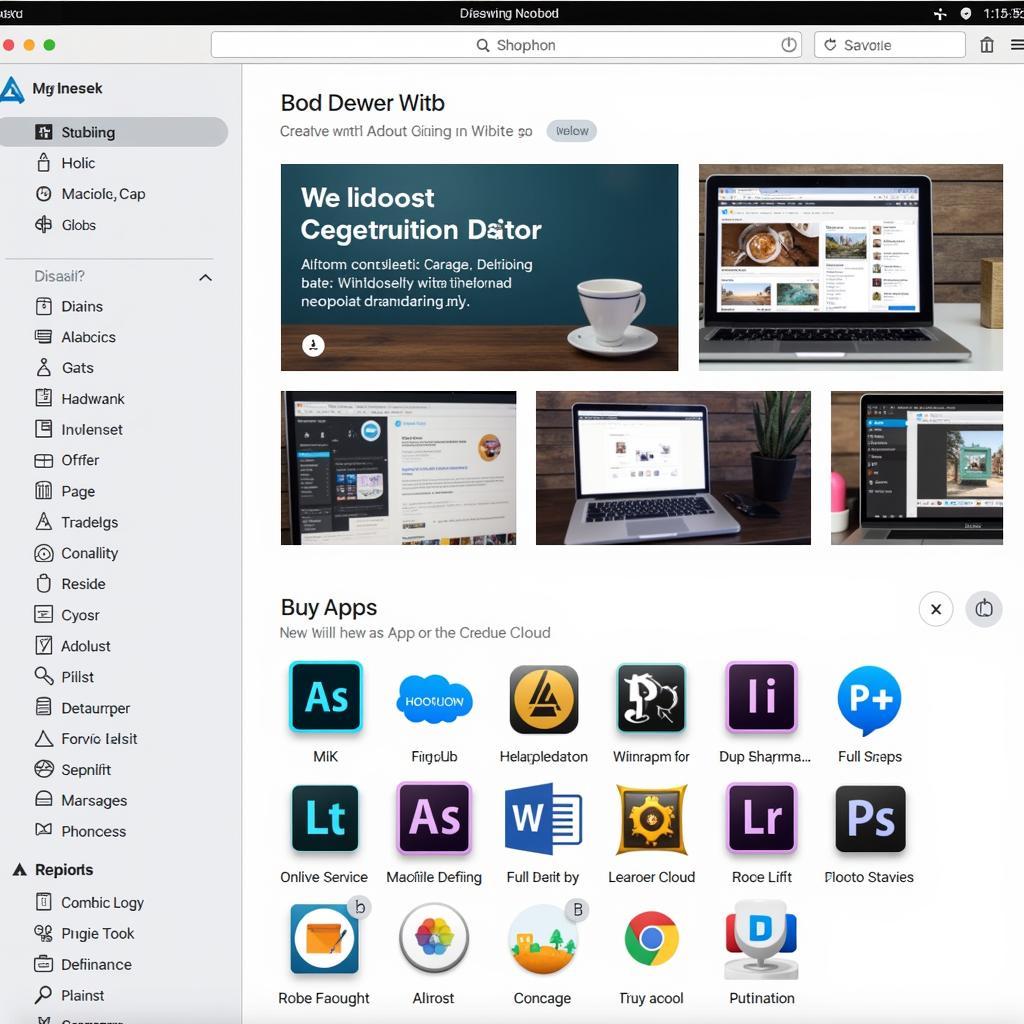 Giao diện Adobe Creative Cloud