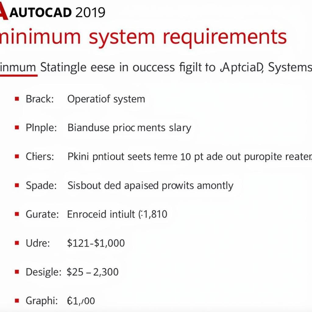 Yêu cầu cấu hình Autocad 2019