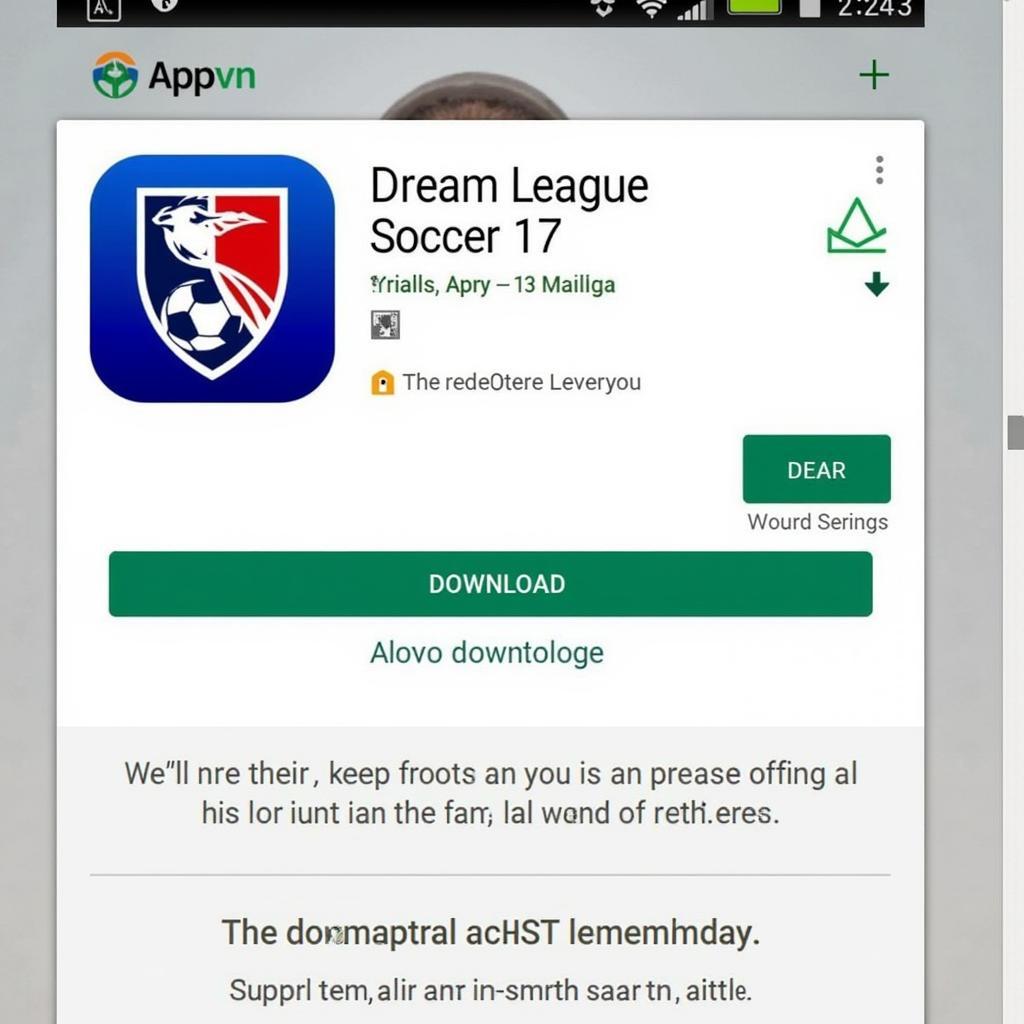 Tải Dream League Soccer 17 Appvn