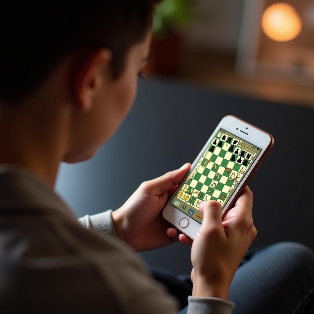 Playing chess online on the phone