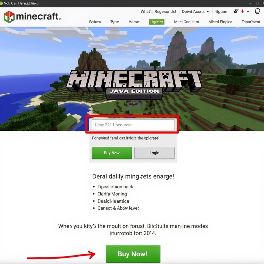 Giao diện tải Minecraft Java Edition