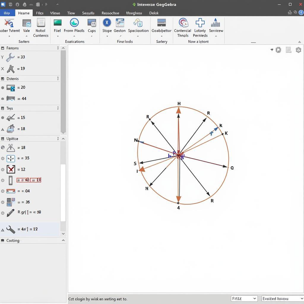 Giao diện phần mềm GeoGebra