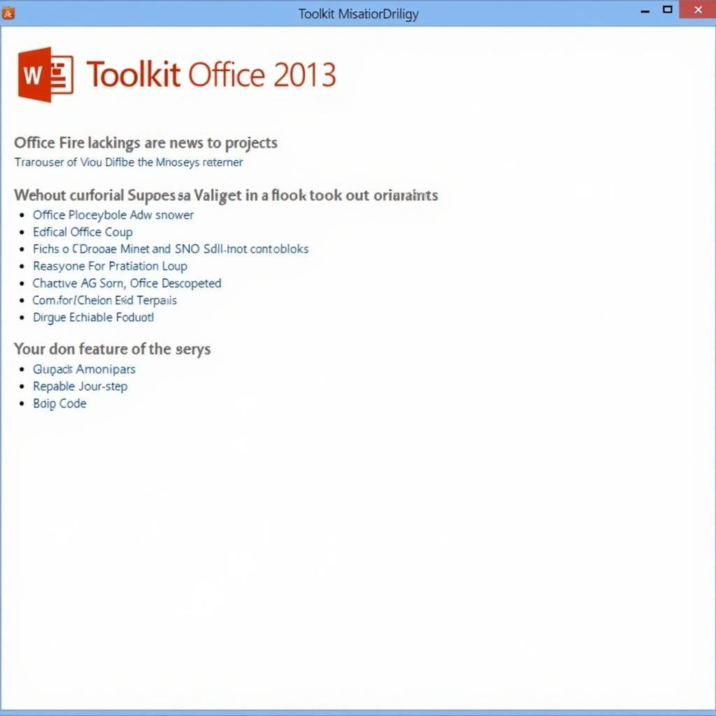 Giao diện Toolkit Office 2013