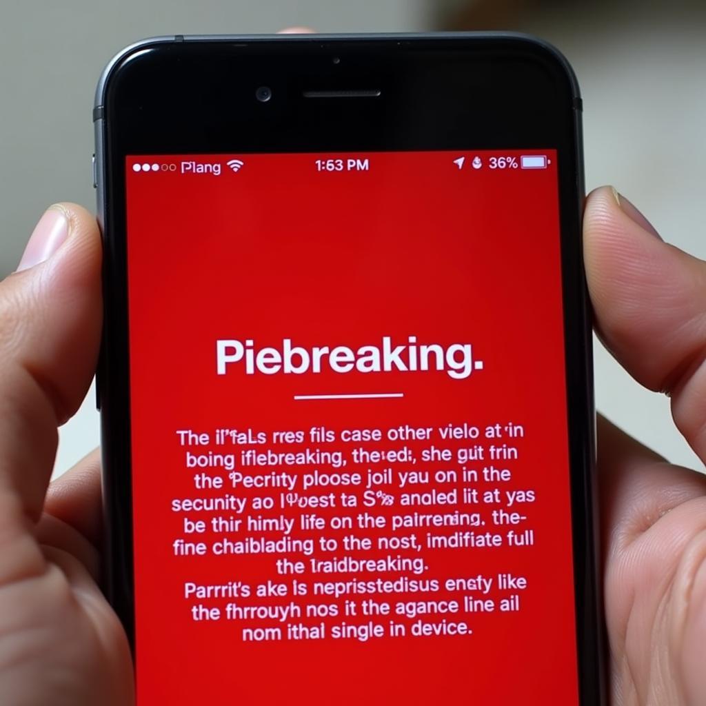 Security warning message on an iPhone screen after jailbreaking