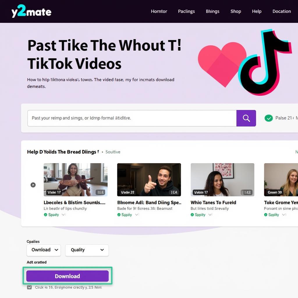 Tải video tiktok với Y2mate