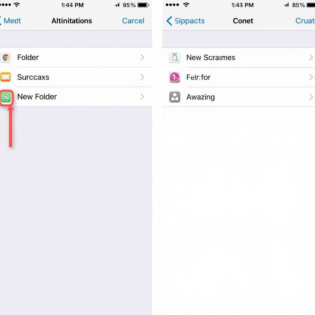 Creating folders on iPhone