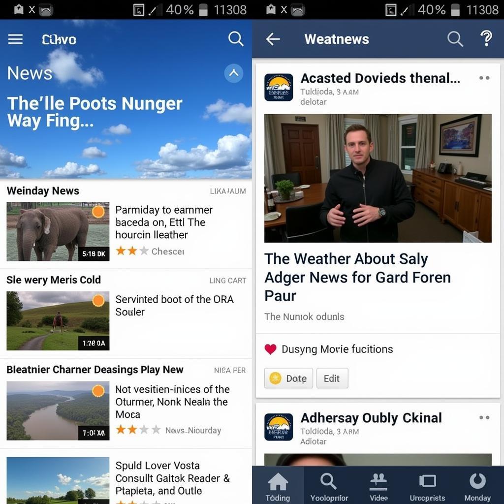 Ứng dụng The Weather Channel hiển thị tin tức thời tiết