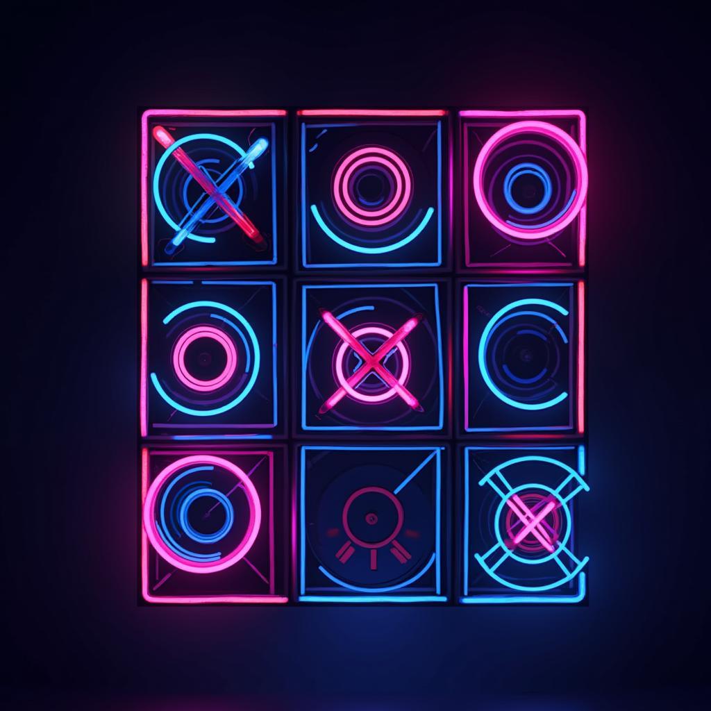 Giao diện game Tic Tac Toe Glow