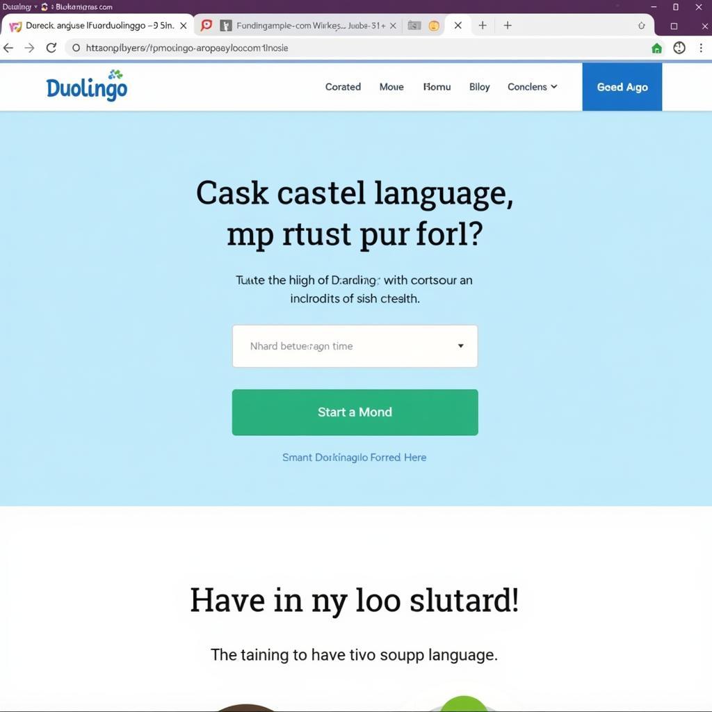 Truy cập website Duolingo