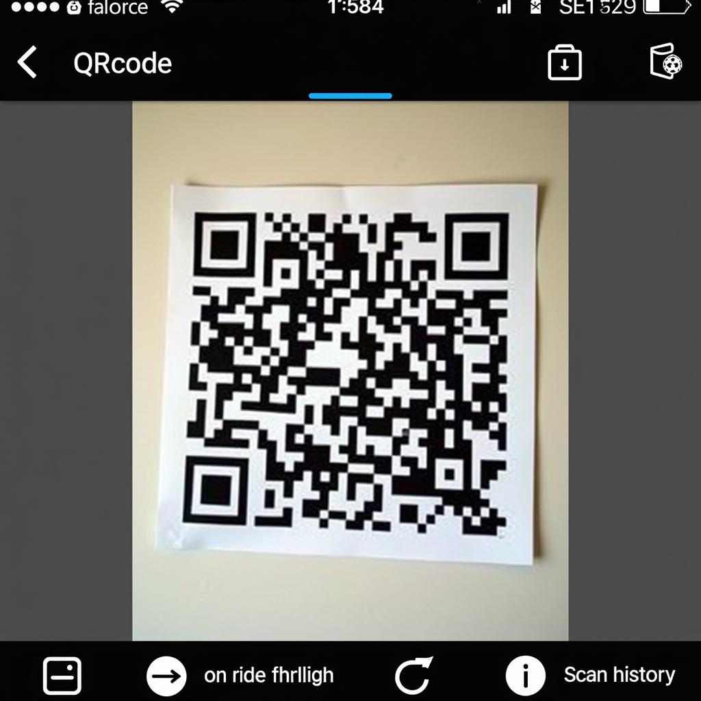 Giao diện ứng dụng quét mã QR