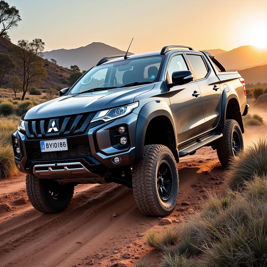 Xe bán tải Mitsubishi Triton lướt trên cung đường offroad