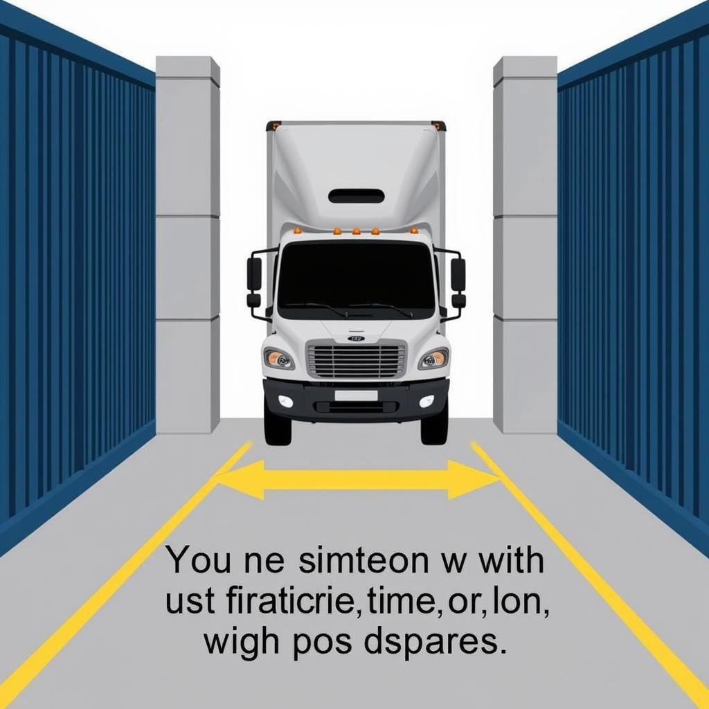 Truck Passing Through Narrow Gate