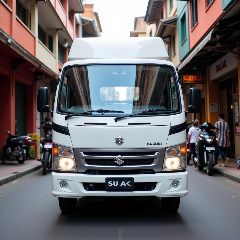 Suzuki Carry navigating through city streets